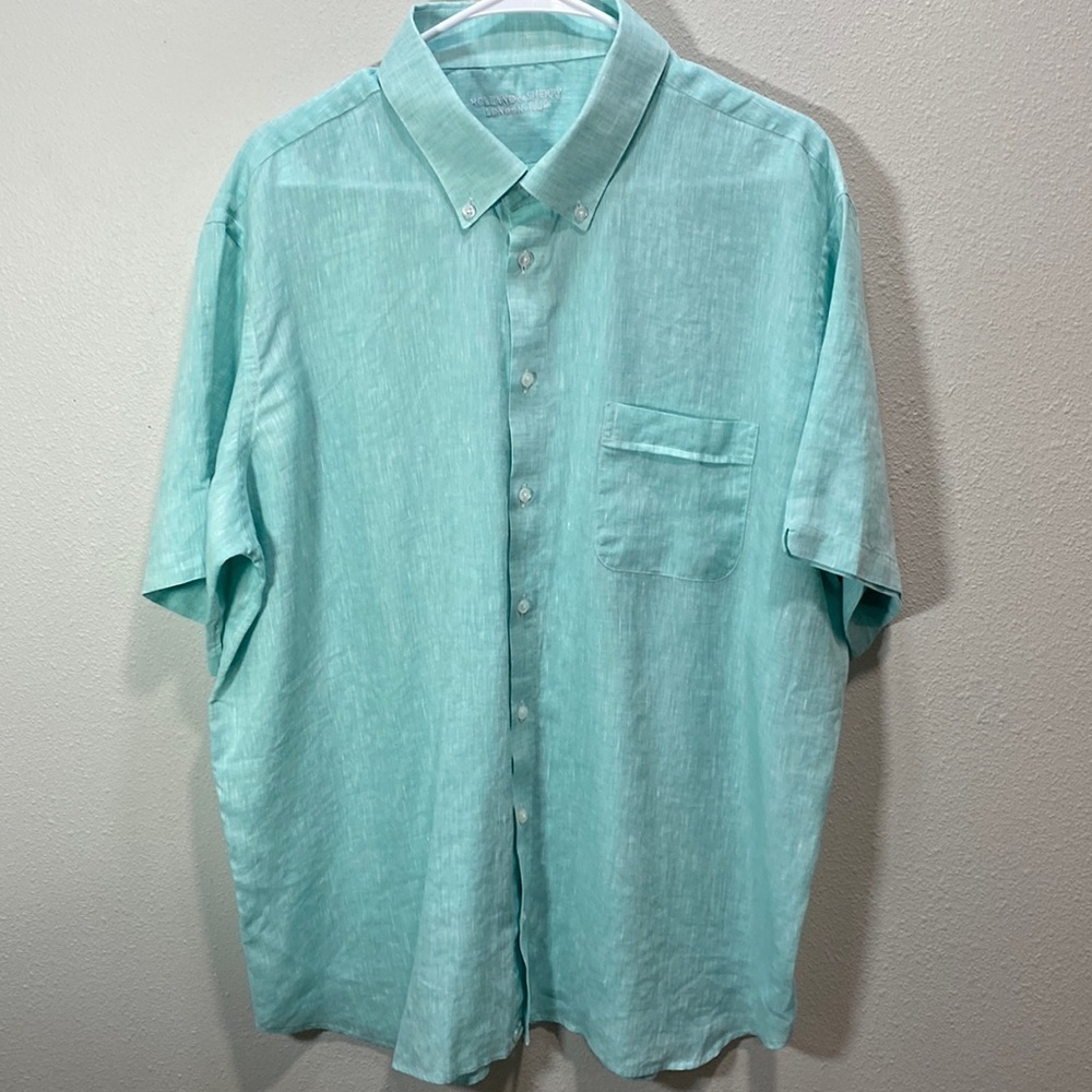 Holland and Sherry London 1836 linen  short‎ sleeve button up